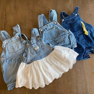 18m Baby Girl GAP, Old Navy, Osh Kosh Denim Outfits {bundle of 4}